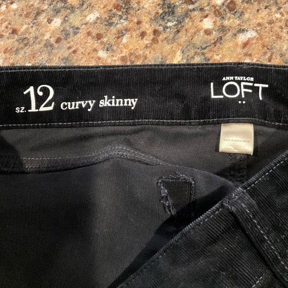 LOFT Women's Classic Black Skinny Corduroy Jeans - Picture 3 of 3